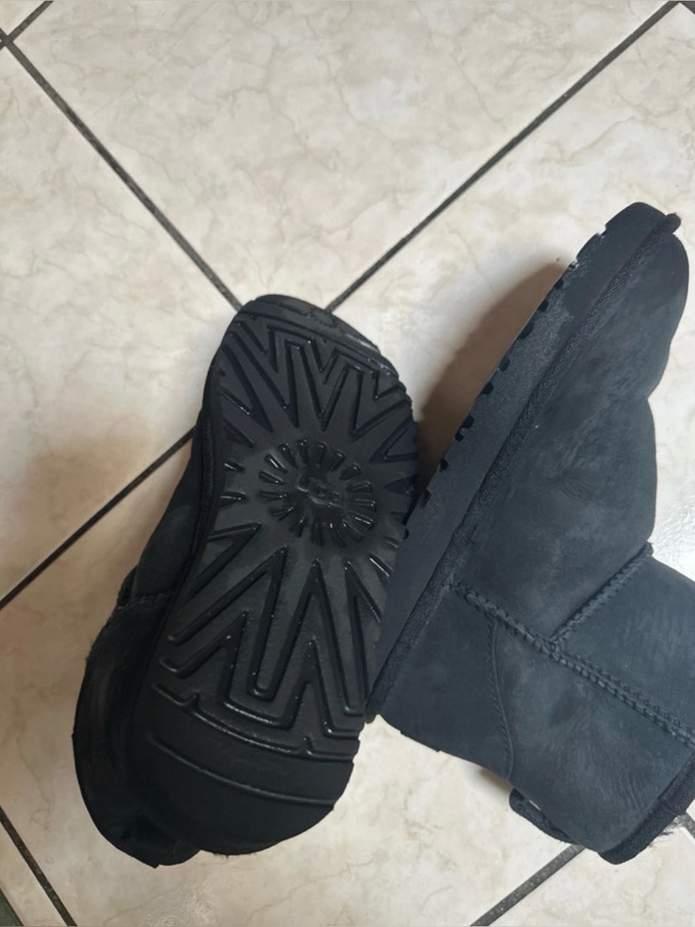 UGG Women's Black Short Suede Booties